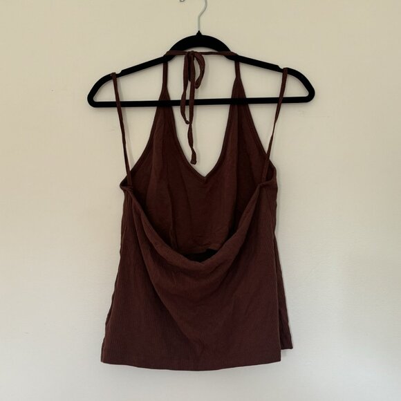 Old Navy Maroon Halter Top with Built-in Bra - Picture 3 of 4